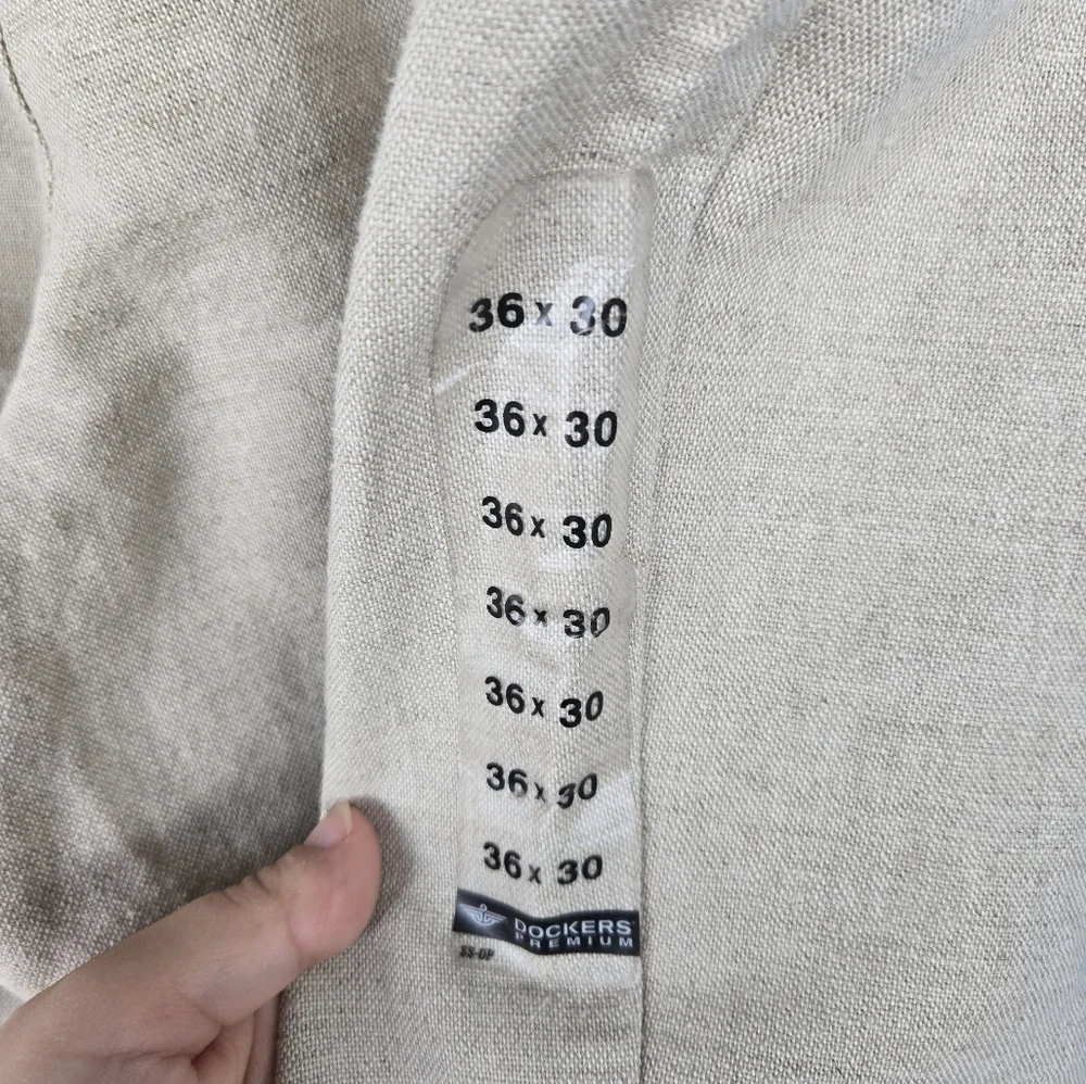 NWOT Dockers Premium Pants Mens W36x L30 Beige Linen Blend.